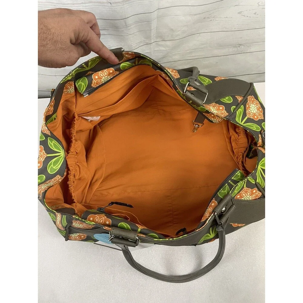 Petunia Pickle Bottom Diaper Duffel Bag Backpack Grey Floral